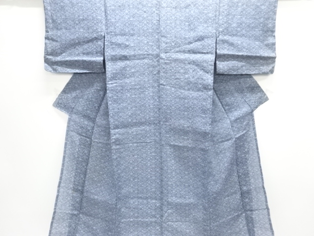 JAPANESE KIMONO / ANTIQUE KIMONO / OJIYA CHIJIMI / WOVEN FLORAL PLANTS